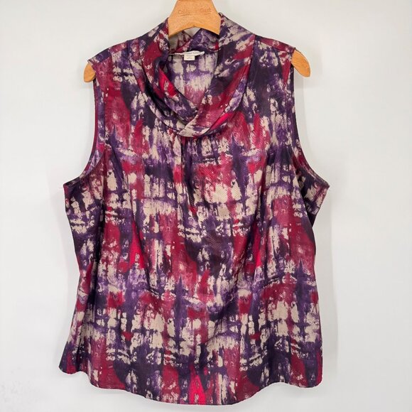 Coldwater Creek Sleeveless Cowl Neck satin top size 2X plus pink  Womens Blouse - Picture 6 of 14